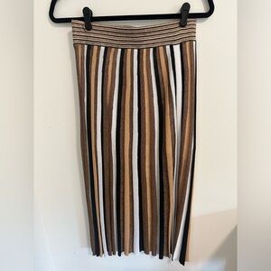Express X Rocky Barnes brown and beige striped midi skirt, S, never worn